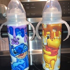 Disney Baby Bottles with Stitch and Pooh Designs